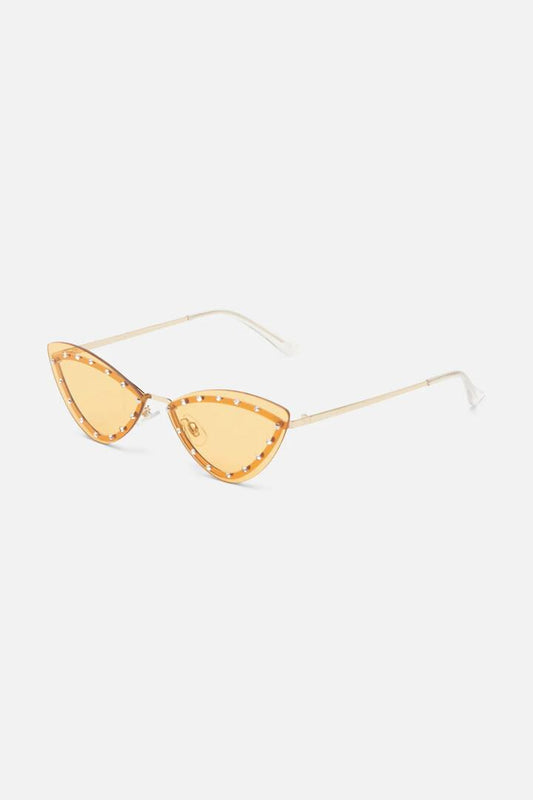 Image of Sunglasses. Productname: Stud Cat Sunglasses in Orange colour by brand - Dangerfield