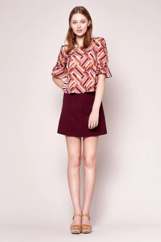 Image of a model wearing Tops. Productname: Bianca Top in Pink colour by brand - Princess Highway