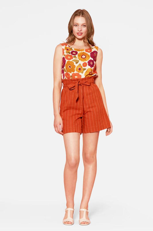 Image of a model wearing Shorts. Productname: Sandy Short in Navy colour by brand - Princess Highway