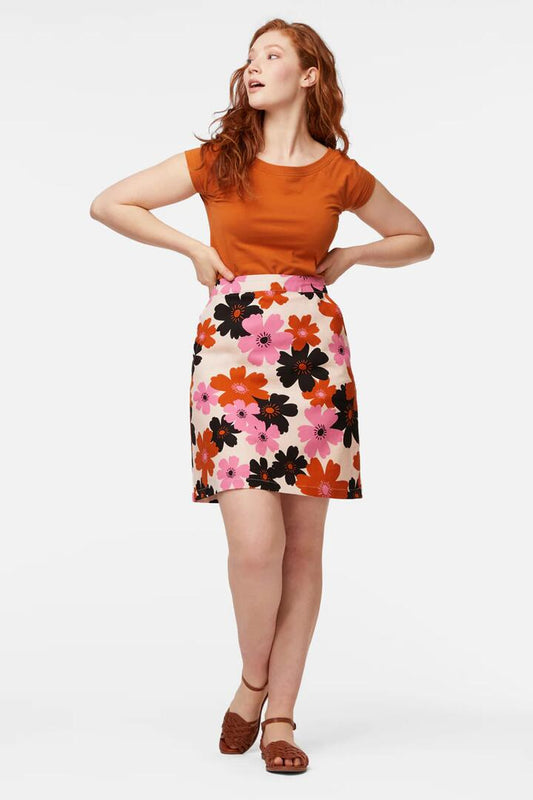 Image of a model wearing Skirts. Productname: Jodie Skirt in Cream colour by brand - Princess Highway