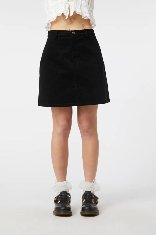 Image of a model wearing Skirts. Productname: Very Late Skirt in Black colour by brand - Dangerfield