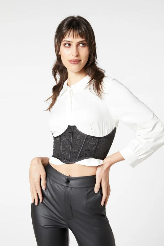 Image of Lingerie. Productname: Queenie Underbust Corset in Black colour by brand - Dangerfield