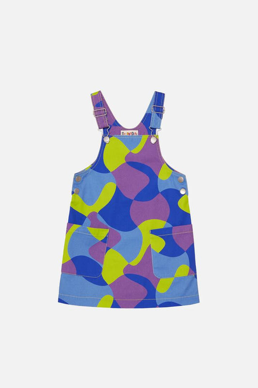 Image of a model wearing Dress. Productname: Geo Kids Pinafore in Print colour by brand - Dangerkids