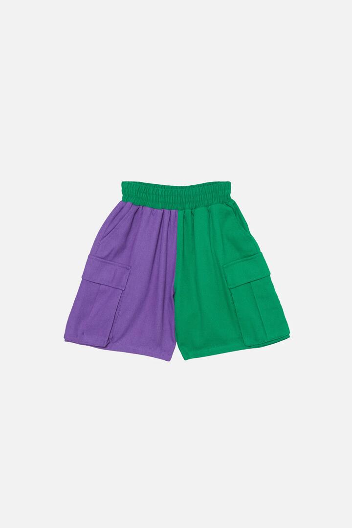 Image of a model wearing Shorts. Productname: Block Party Kids Shorts in Multi colour by brand - Dangerkids