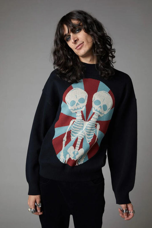 Image of a model wearing Tops. Productname: Twinning Knit in Black colour by brand - Black Friday