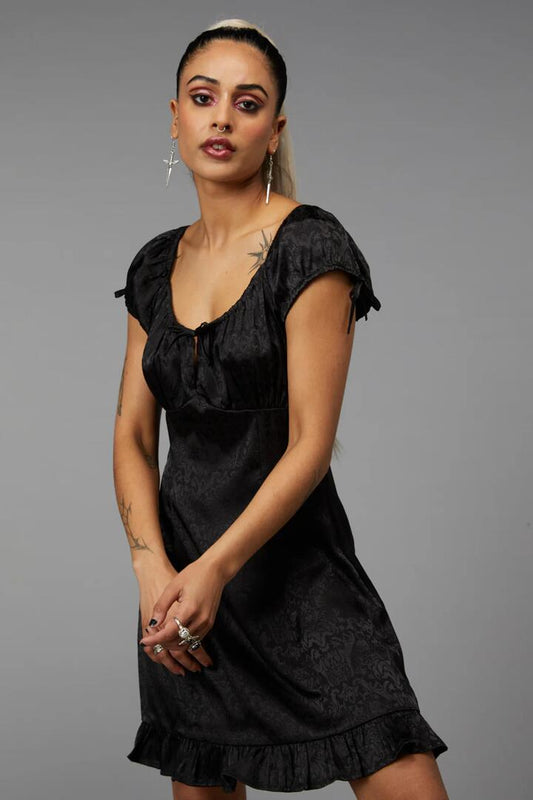 Image of a model wearing Dress. Productname: Nouveau Dress in Black colour by brand - Black Friday