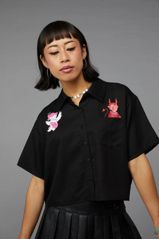 Image of a model wearing Tops. Productname: Little Friends Blouse in Black colour by brand - Black Friday