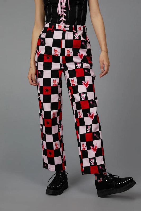 Image of a model wearing Pants. Productname: Check It Goth Pant in Multi colour by brand - Black Friday