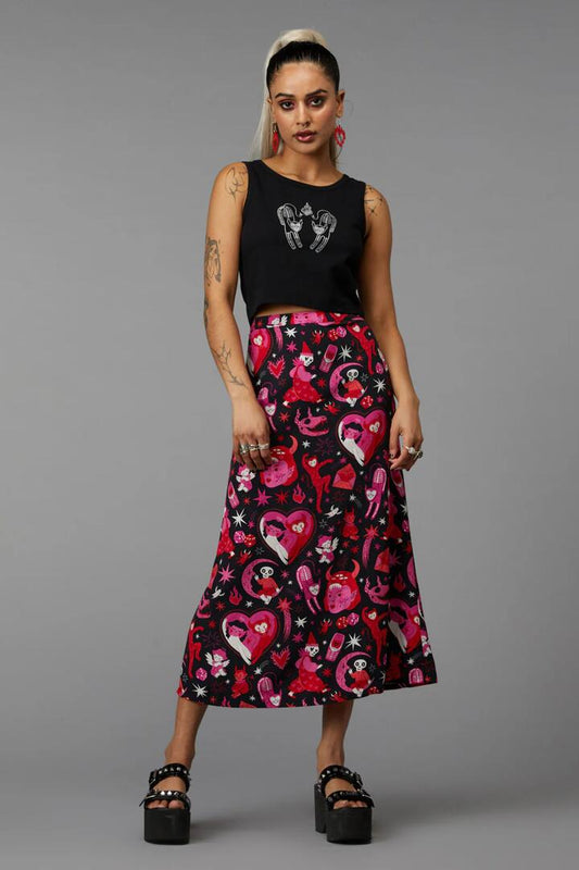 Image of a model wearing Tops. Productname: Back At It Tank in Black colour by brand - Black Friday