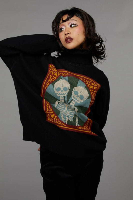 Image of a model wearing Tops. Productname: Twinning Knit in Black colour by brand - Black Friday