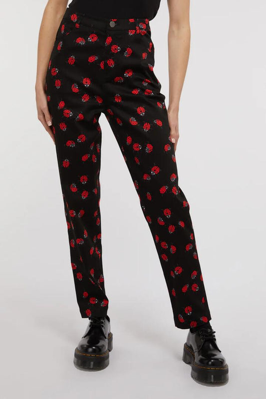Image of a model wearing Denim. Productname: Denim Ladybug Slim Fit Jean in Black colour by brand - Dangerfield