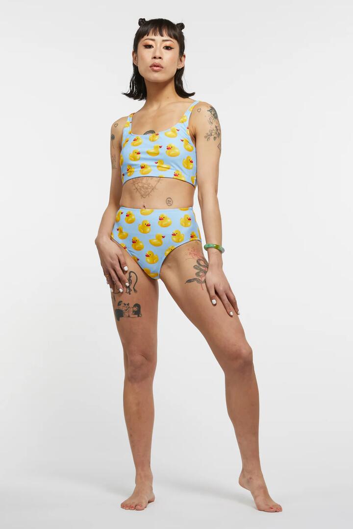 Image of Swimwear. Productname: Rubber Duck Bikini Bottom in Light Blue colour by brand - Dangerfield