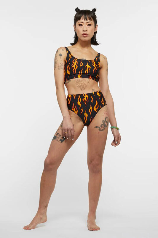 Image of Swimwear. Productname: Flame On Bikini Bottom in Black colour by brand - Dangerfield