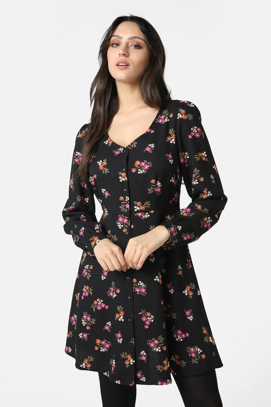 Image of a model wearing Dress. Productname: Charlotte Dress in Black colour by brand - Princess Highway