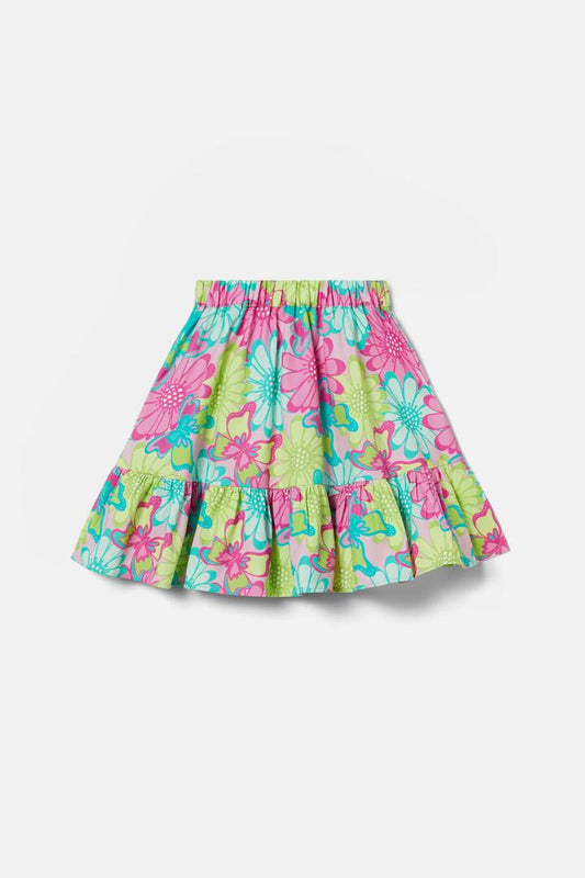 Image of a model wearing Skirts. Productname: Giant Flowers Kids Skirt in Pink colour by brand - Princess Highway Kids