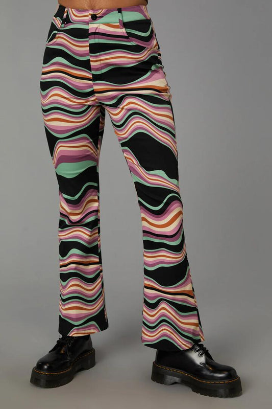 Image of a model wearing Pants. Productname: Wave Craze Print Pant in Multi colour by brand - Black Friday
