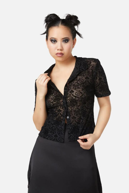 Image of a model wearing Tops. Productname: Jupiter Blouse in Black colour by brand - Black Friday