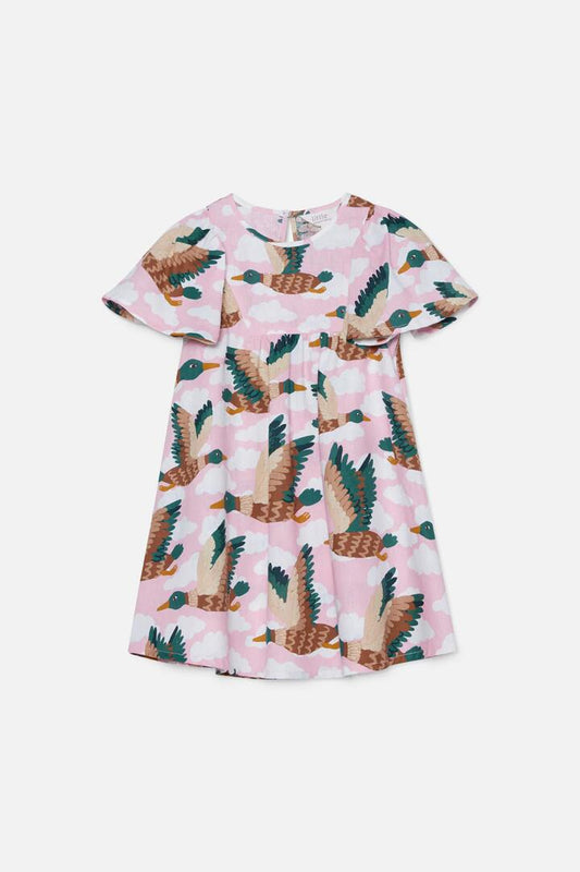 Image of a model wearing Dress. Productname: Flying Ducks Kids Dress in Pink colour by brand - Princess Highway Kids