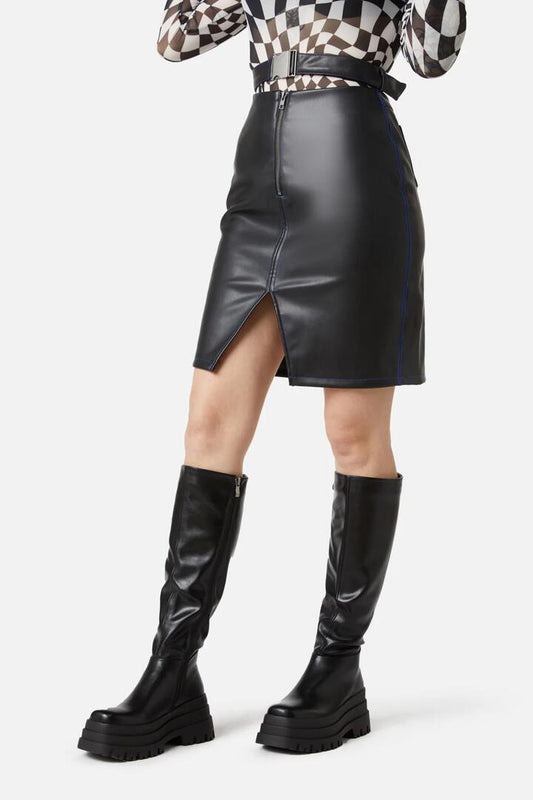 Image of Accessories. Productname: Slicks Pu Belt Skirt in Black colour by brand - Dangerfield