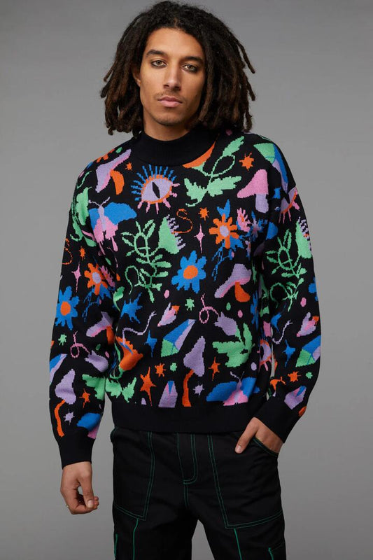 Image of a model wearing Tops. Productname: Plantistry Knit in Multi colour by brand - Black Friday