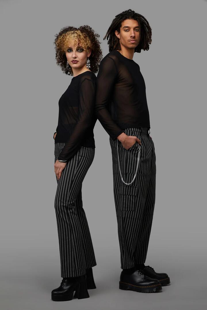 Image of a model wearing Pants. Productname: Kit Cargo Pant in Black/White colour by brand - Black Friday