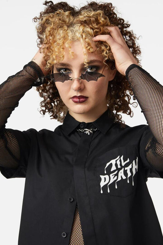 Image of Sunglasses. Productname: Bat Wing Glasses in Black colour by brand - Dangerfield