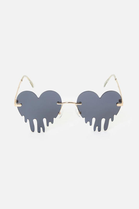 Image of Sunglasses. Productname: Dripping Heart Glasses in Pink colour by brand - Dangerfield