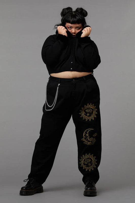 Image of a model wearing Pants. Productname: Curve Opening Night Pant in Black colour by brand - Black Friday