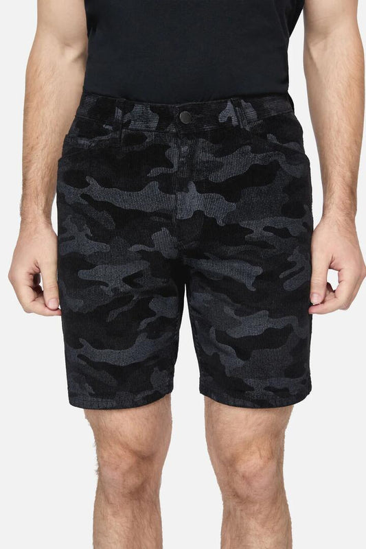 Image of a model wearing Shorts. Productname: Not These Short in Grey Camo colour by brand - Black Friday