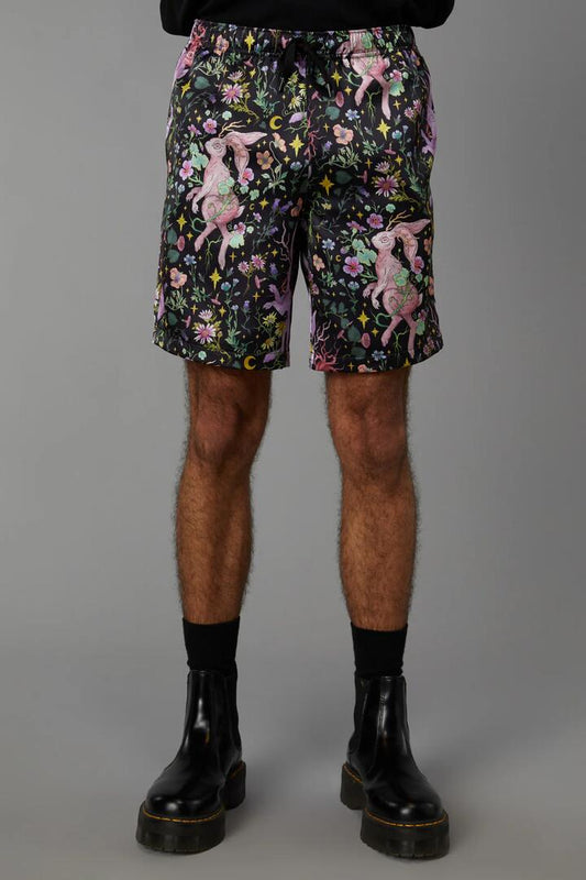Image of a model wearing Shorts. Productname: Into The Woods Trunk in Black colour by brand - Black Friday