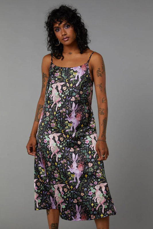 Image of a model wearing Dress. Productname: Into The Woods Dress in Multi colour by brand - Black Friday