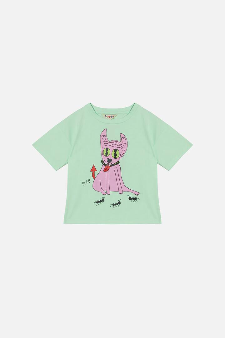 Image of Mice & Trackballs. Product name - Mouse Balloon Kids SS Tee in Mint colour by brand - Dangerkids