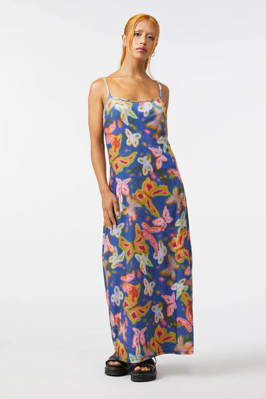 Image of a model wearing Dress. Productname: Mariposa Dress in Multi colour by brand - Dangerfield