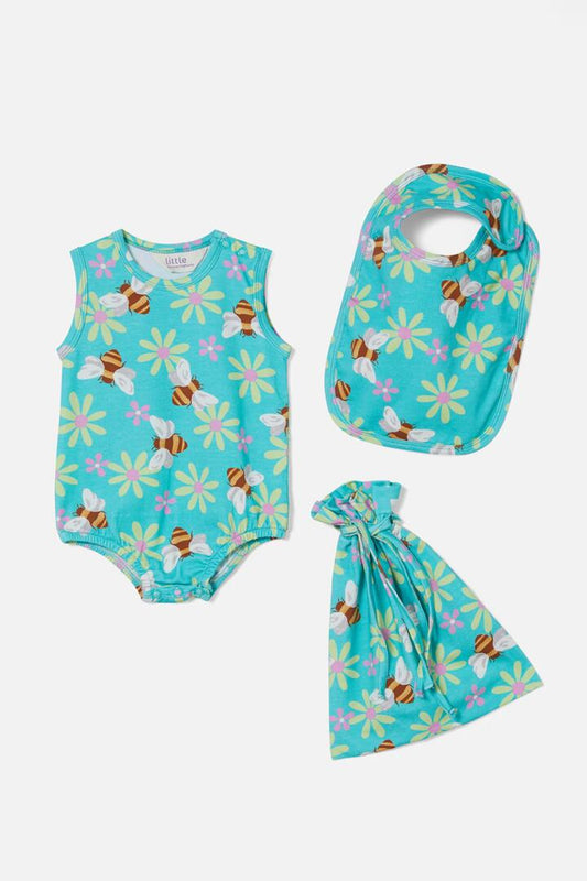 Image of Baby Gift Sets. Productname: Busy Bees Baby Gift Pack in Green colour by brand - Princess Highway Kids