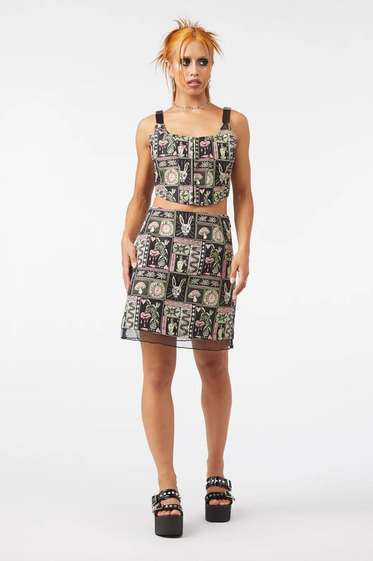 Image of a model wearing Skirts. Productname: No Way Out Skirt in Multi colour by brand - Dangerfield