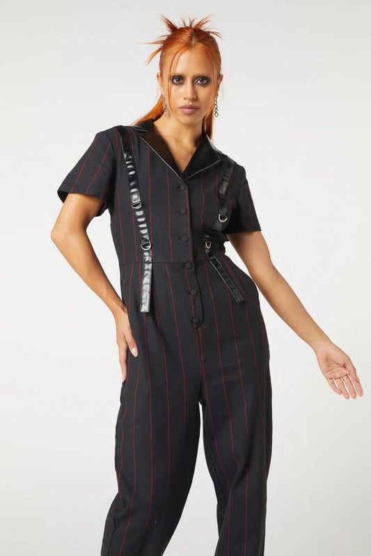 Image of a model wearing Outerwear. Productname: Impossible Things Jumpsuit in Black colour by brand - Dangerfield