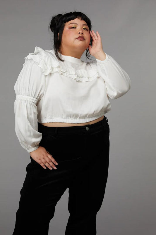 Image of a model wearing Tops. Productname: Curve Big Top Blouse in Black colour by brand - Black Friday