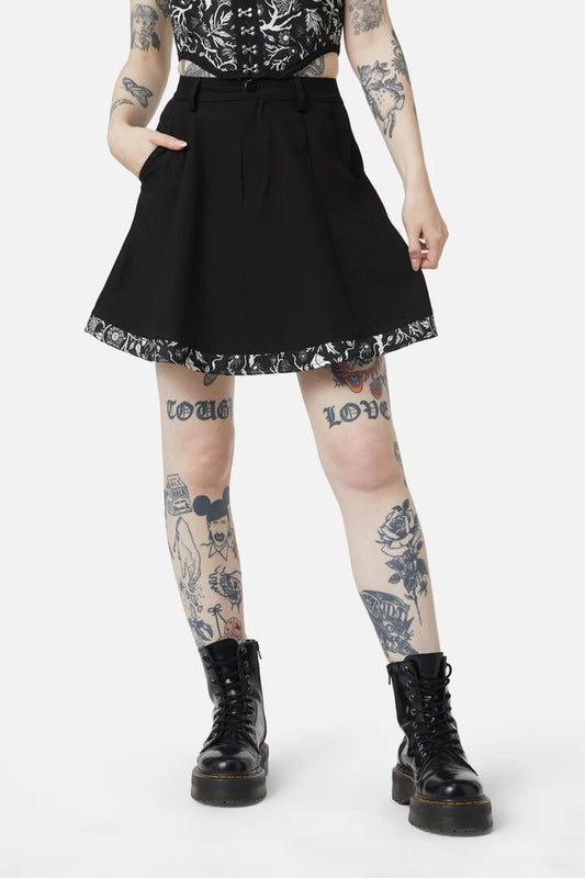 Image of a model wearing Skirts. Productname: Repentance Circle Skirt in Black colour by brand - Dangerfield