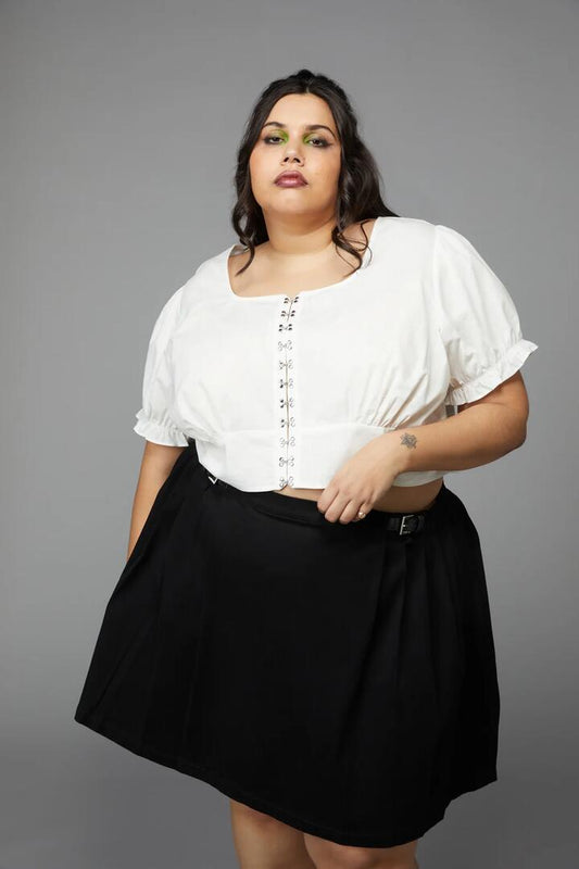 Image of a model wearing Tops. Productname: Curve Misty Blouse in Cream colour by brand - Black Friday