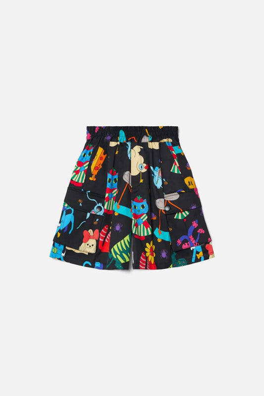 Image of a model wearing Shorts. Productname: Backyard Kids Shorts in Black colour by brand - Dangerkids