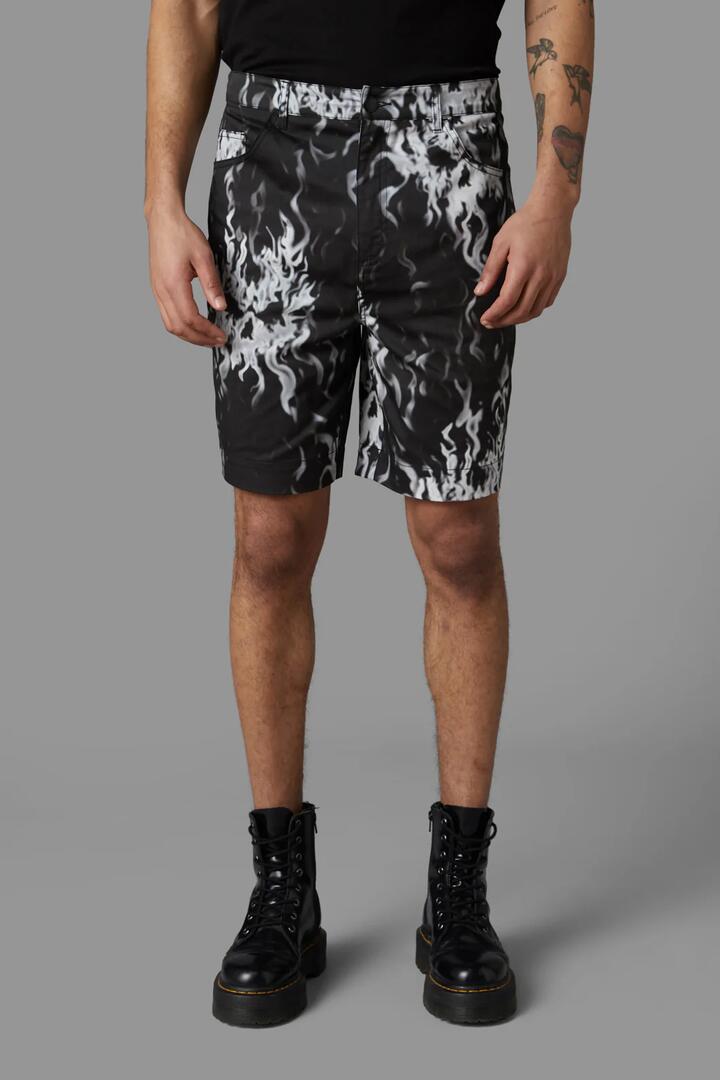 Image of a model wearing Shorts. Productname: Gothic Veil Short in Black colour by brand - Black Friday