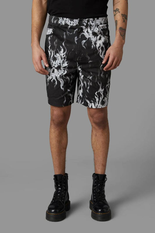 Image of a model wearing Shorts. Productname: Gothic Veil Short in Black colour by brand - Black Friday