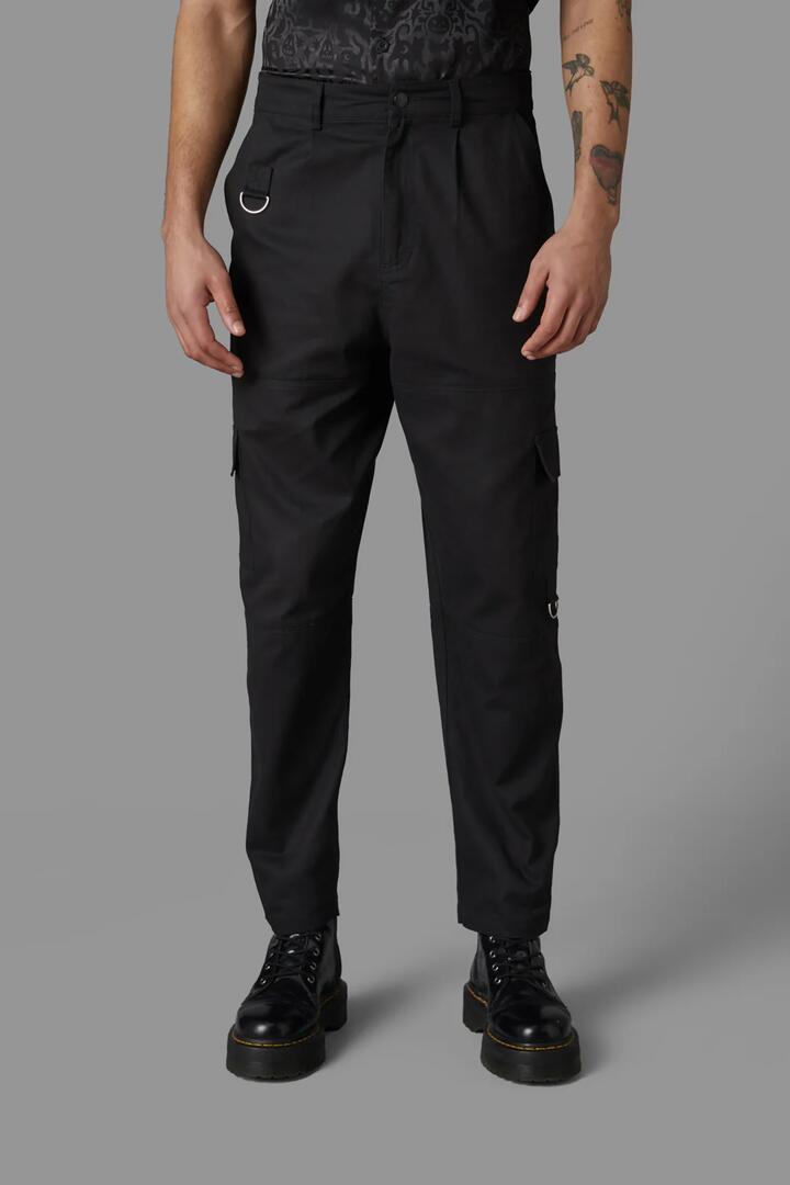 Image of a model wearing Pants. Productname: Entity Cargo Pant in Black colour by brand - Black Friday