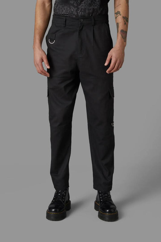 Image of a model wearing Pants. Productname: Entity Cargo Pant in Black colour by brand - Black Friday
