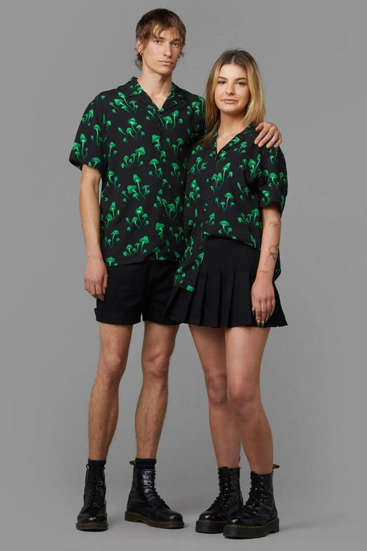 Image of a model wearing Tops. Productname: Mushie SS Shirt in Black colour by brand - Black Friday