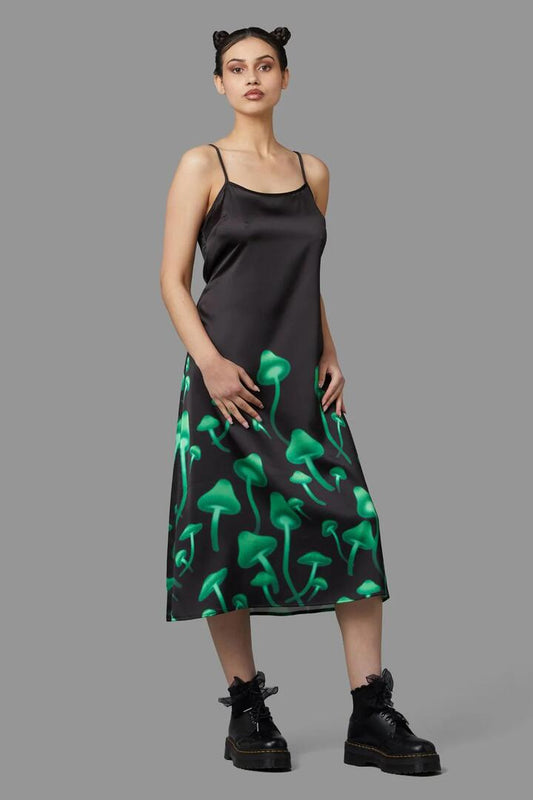 Image of a model wearing Dress. Productname: Bioluminescence Dress in Black colour by brand - Black Friday