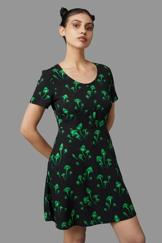 Image of a model wearing Dress. Productname: Mushie Dress in Black colour by brand - Black Friday