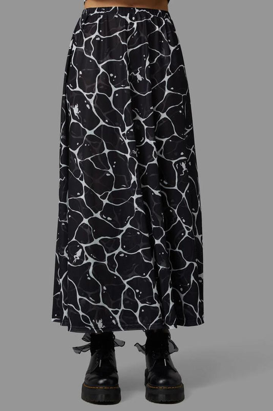 Image of a model wearing Skirts. Productname: Lily Pad Skirt in Black colour by brand - Black Friday