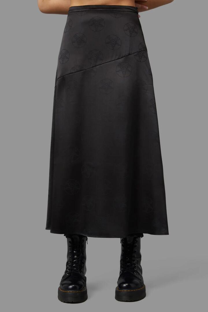 Image of a model wearing Skirts. Productname: Pentagram Skirt in Black colour by brand - Black Friday