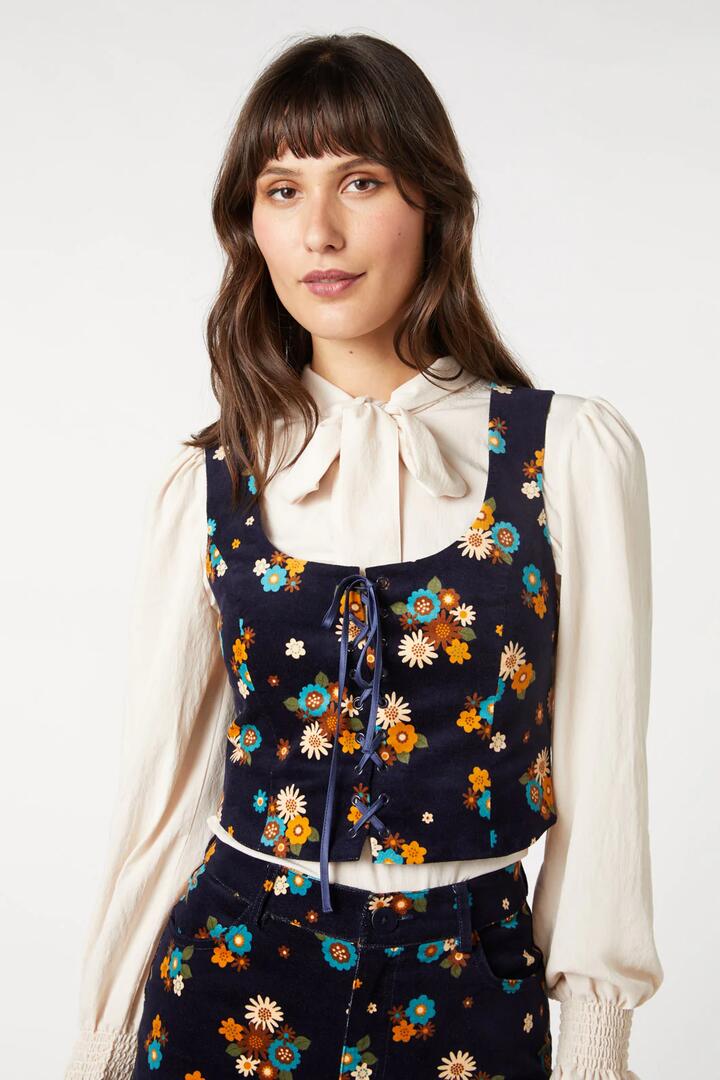 Image of Lingerie. Productname: Sally Corset Vest in Navy colour by brand - Princess Highway